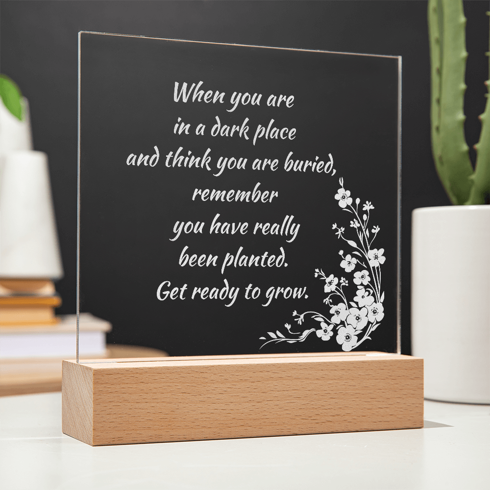 Engraved Acrylic Plaque or Nightlight: When you are in a dark place