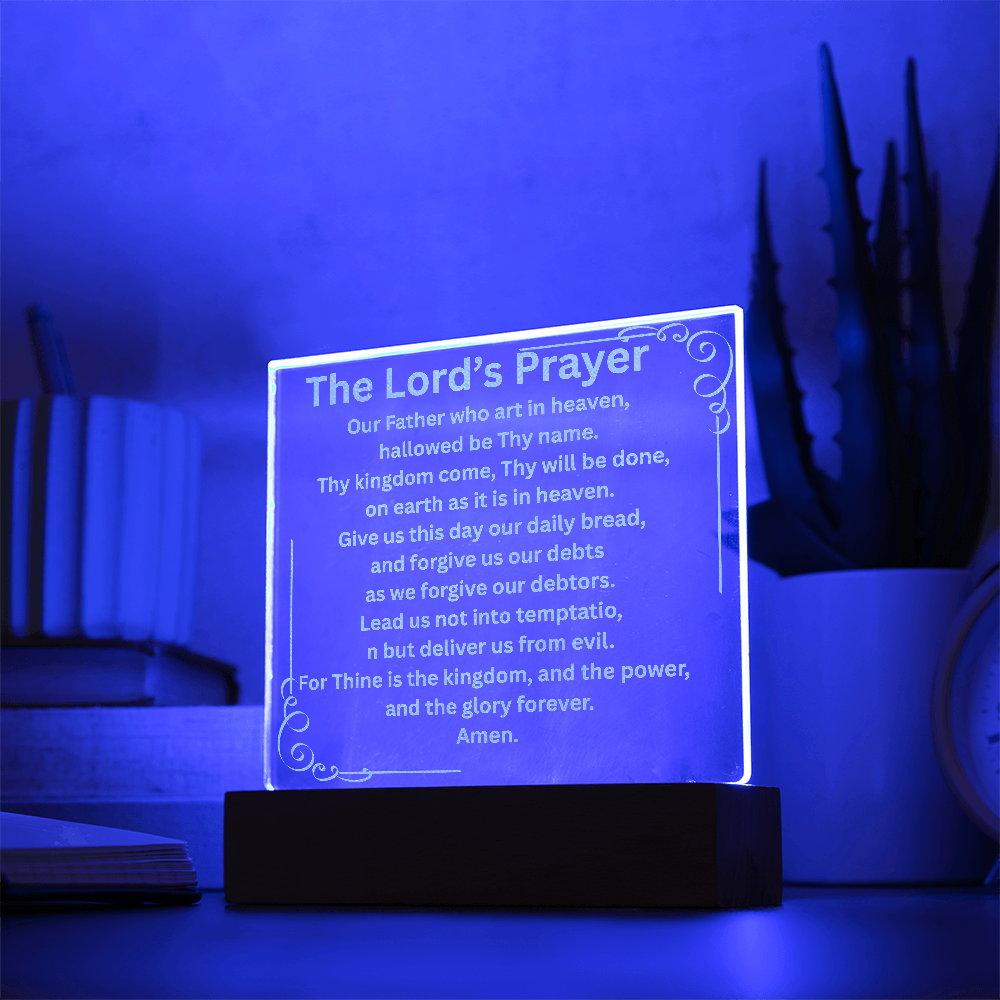 Engraved Acrylic Plaque or Nightlight: The Lord's Prayer