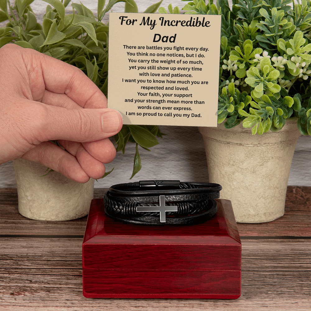 For My Incredible Dad Cross Bracelet