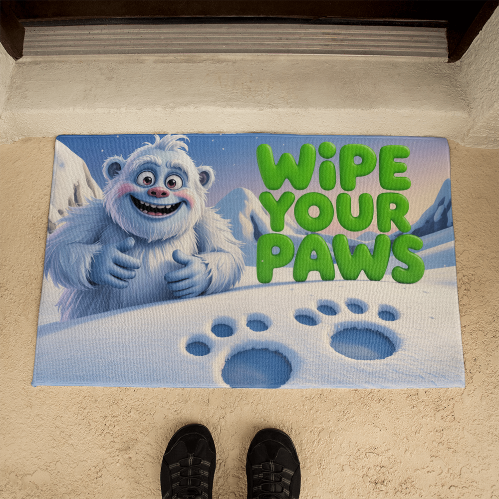 Abominable Snowman Wipe Your Paws Floor Mat