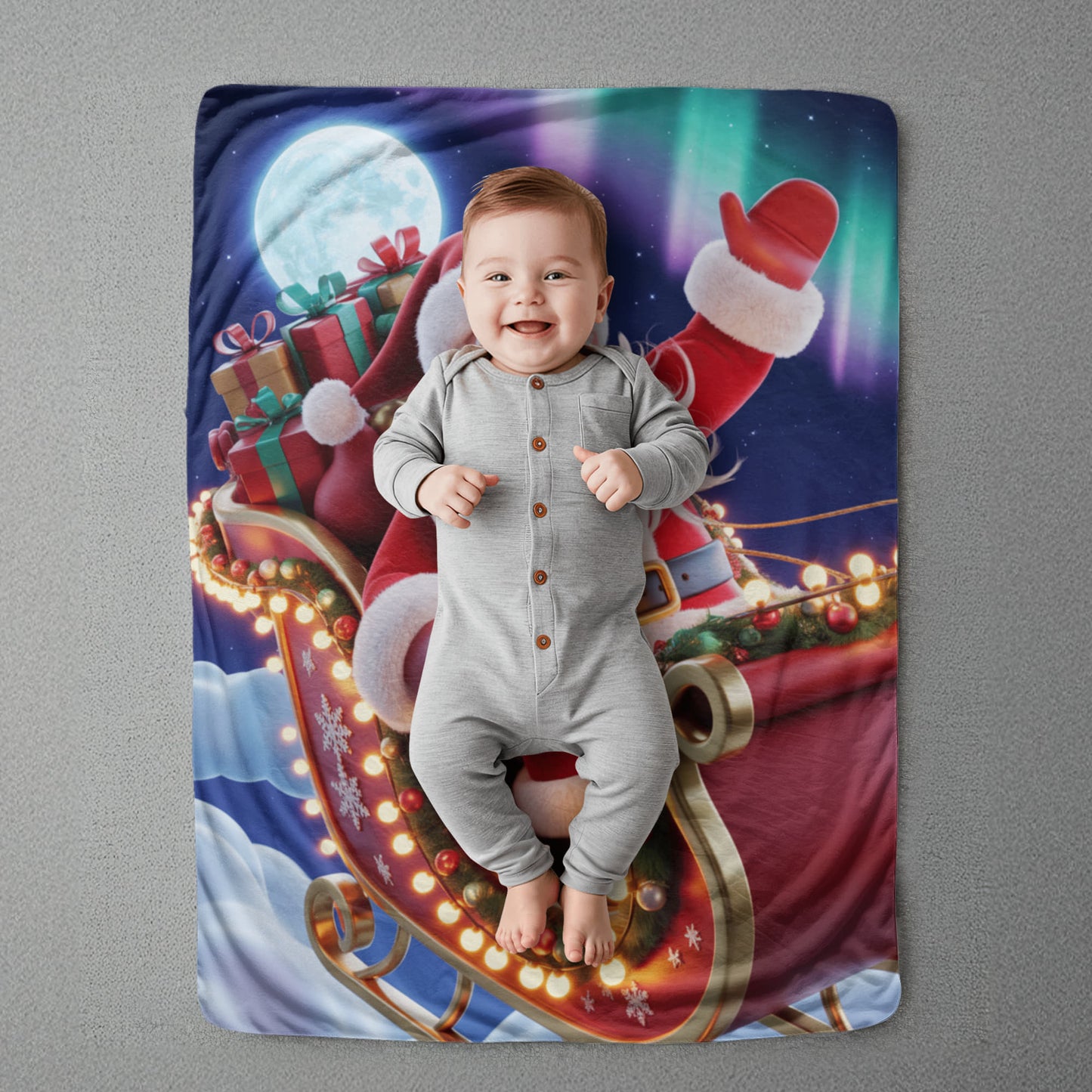 Moonlight Santa Christmas Blanket