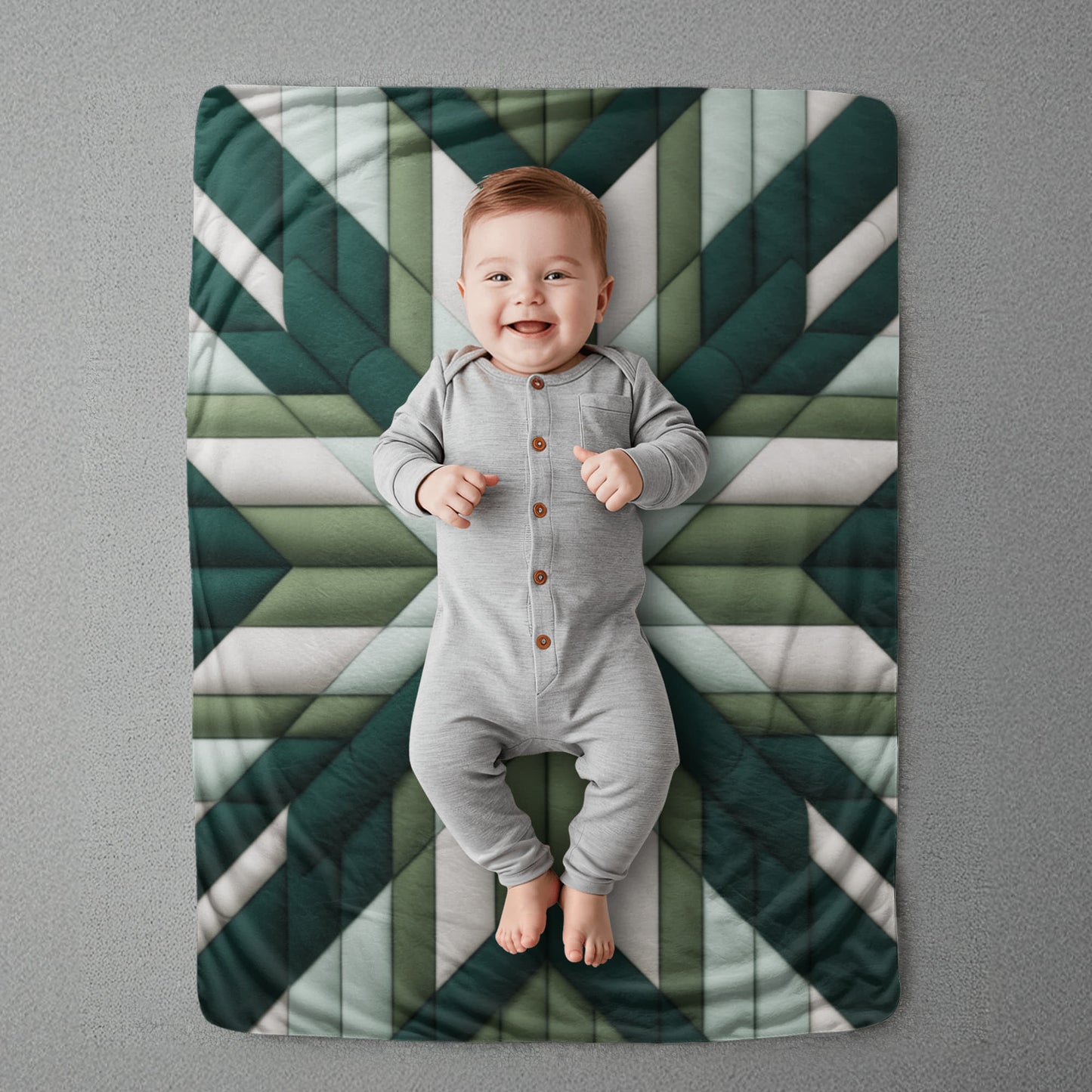 Green Multi Sherpa Blanket