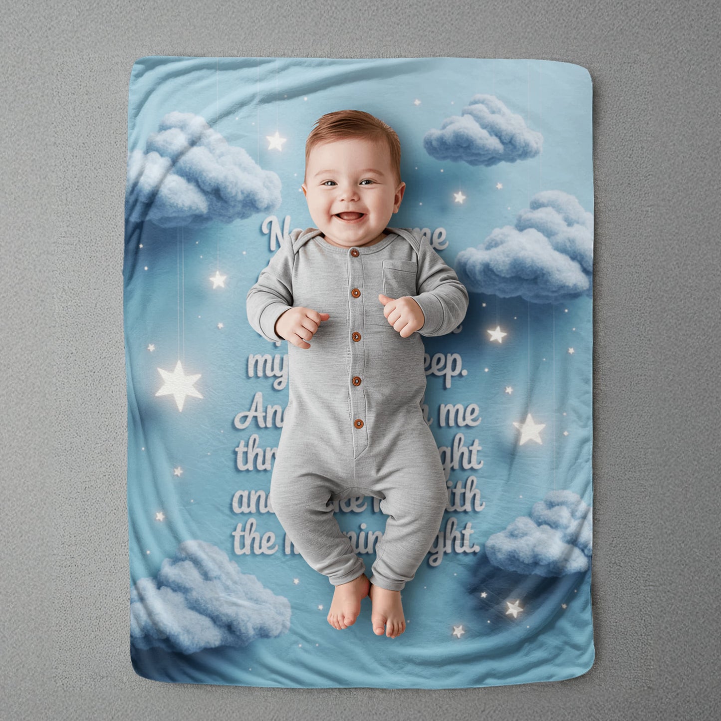 Now I lay me down to sleep Blanket (blue)