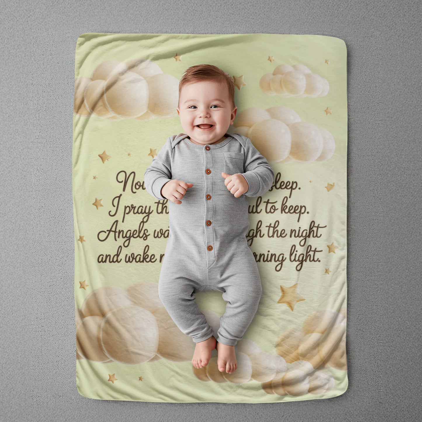 Now I lay me down to sleep Blanket (yellow)