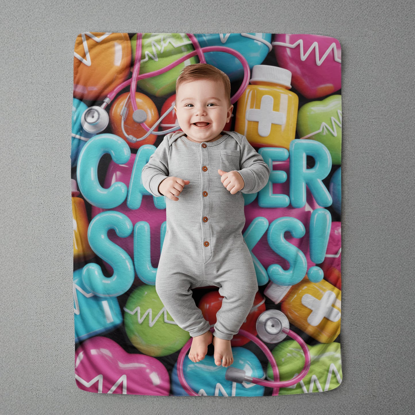 Cancer Sucks (blue) Blanket