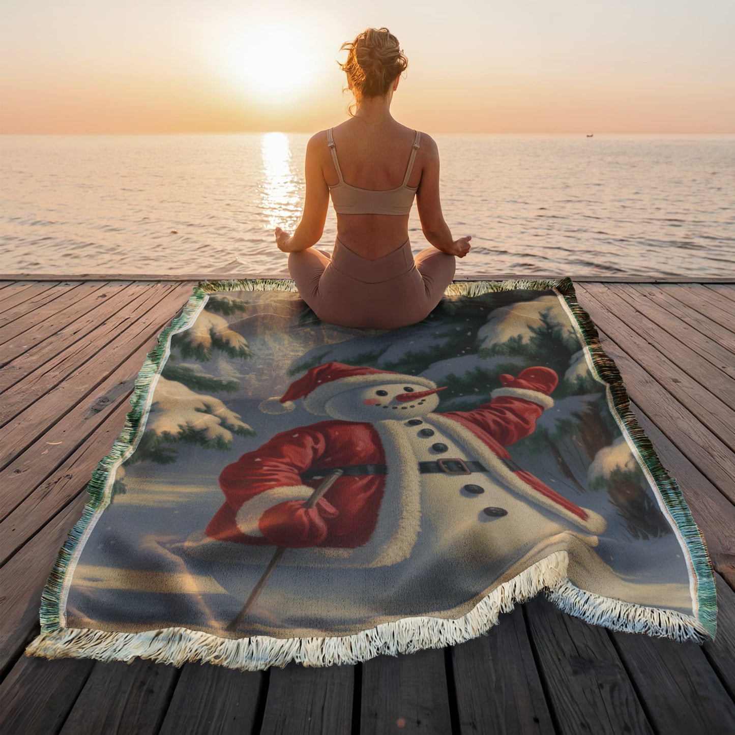 HO HO Snowman Blanket