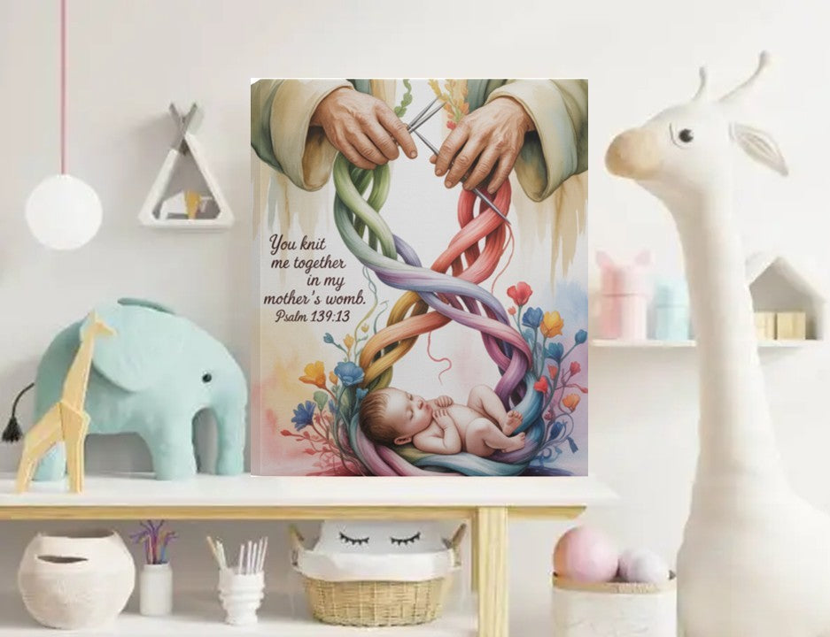 Deluxe Baby Psalm 139:13 Portrait Canvas 1.5in Frame