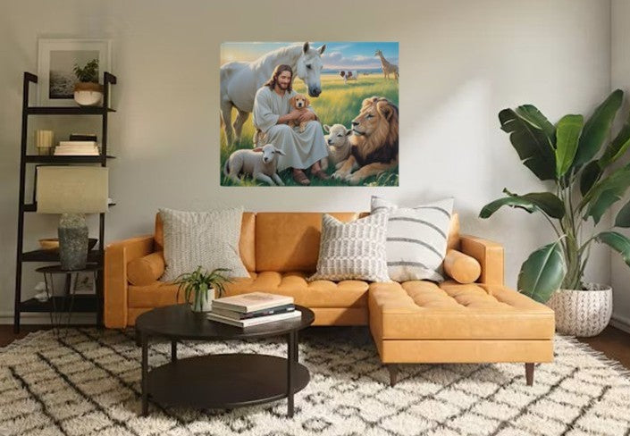 Deluxe Are there animals in Heaven Landscape Canvas 1.5in Frame