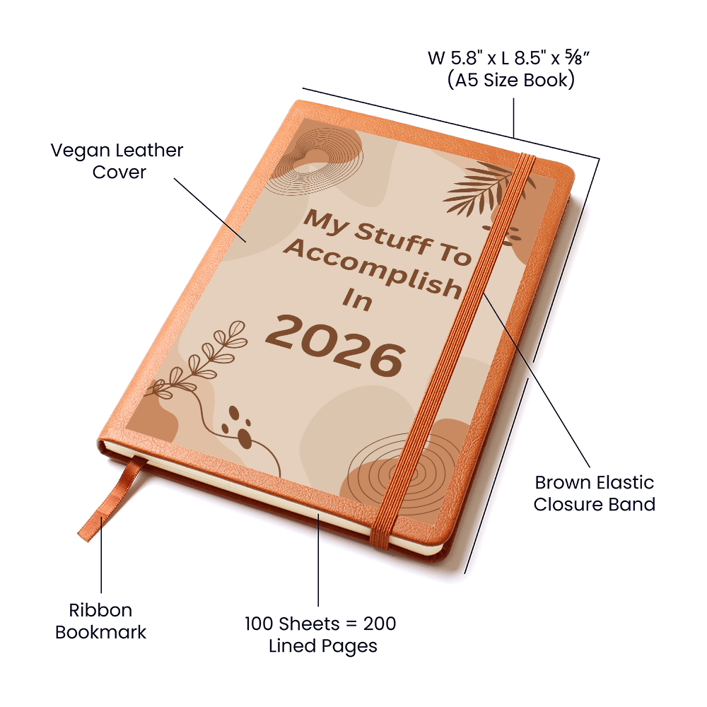 2026 Goals Journal Vegan Leather