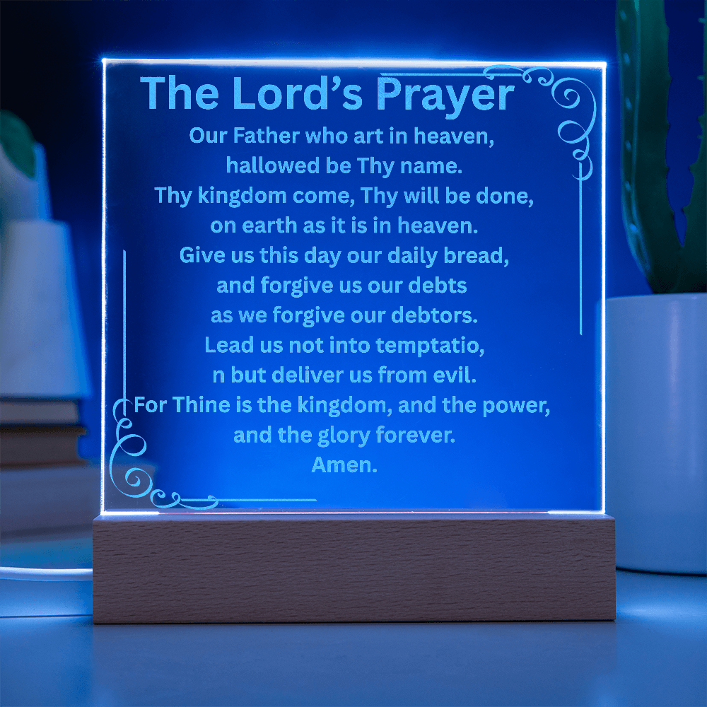 Engraved Acrylic Plaque or Nightlight: The Lord's Prayer
