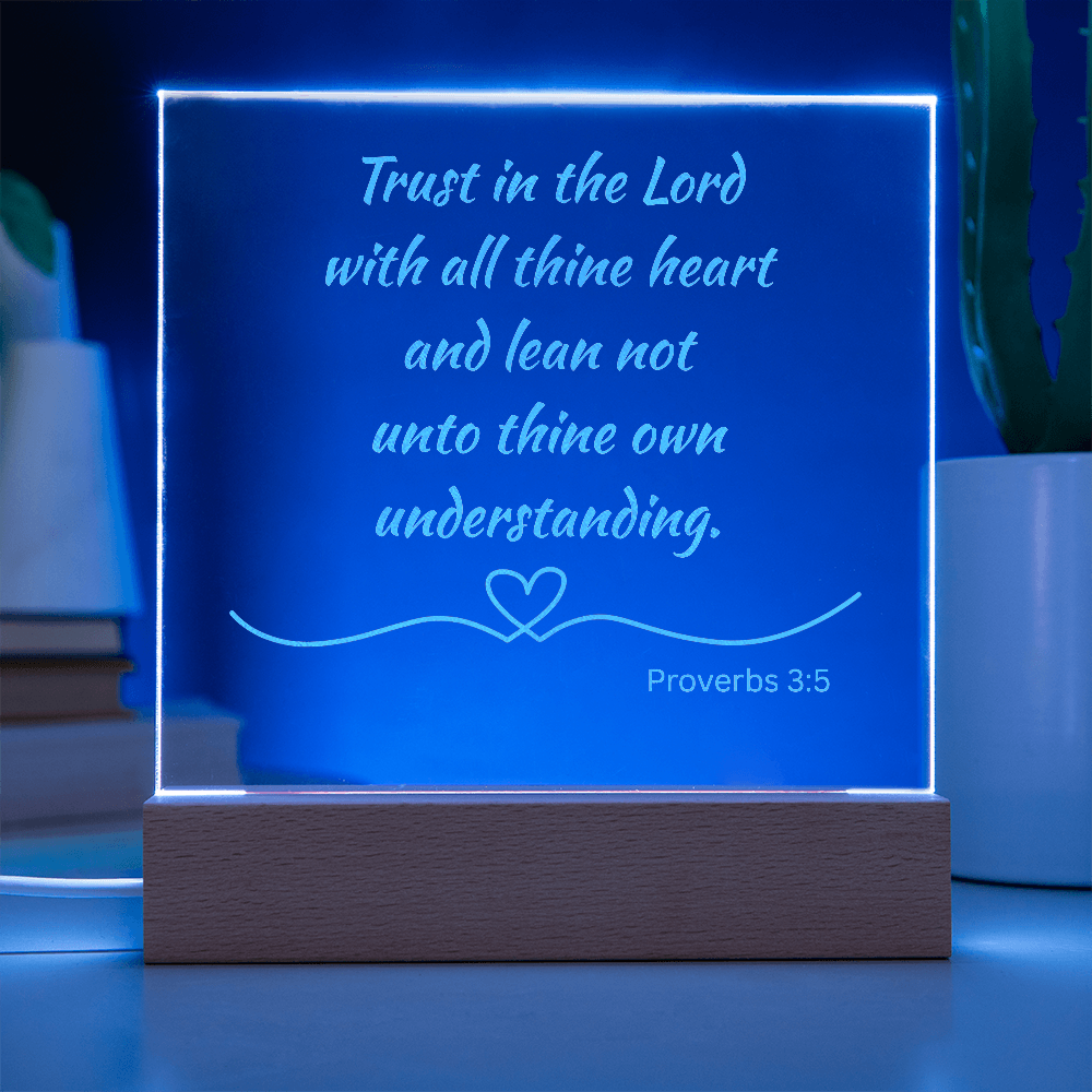 Engraved Acrylic Plaque or Nightlight: Trust in the Lord