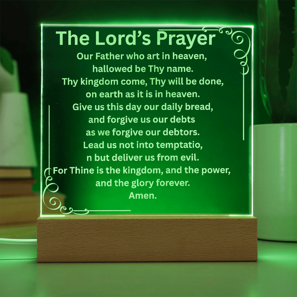 Engraved Acrylic Plaque or Nightlight: The Lord's Prayer