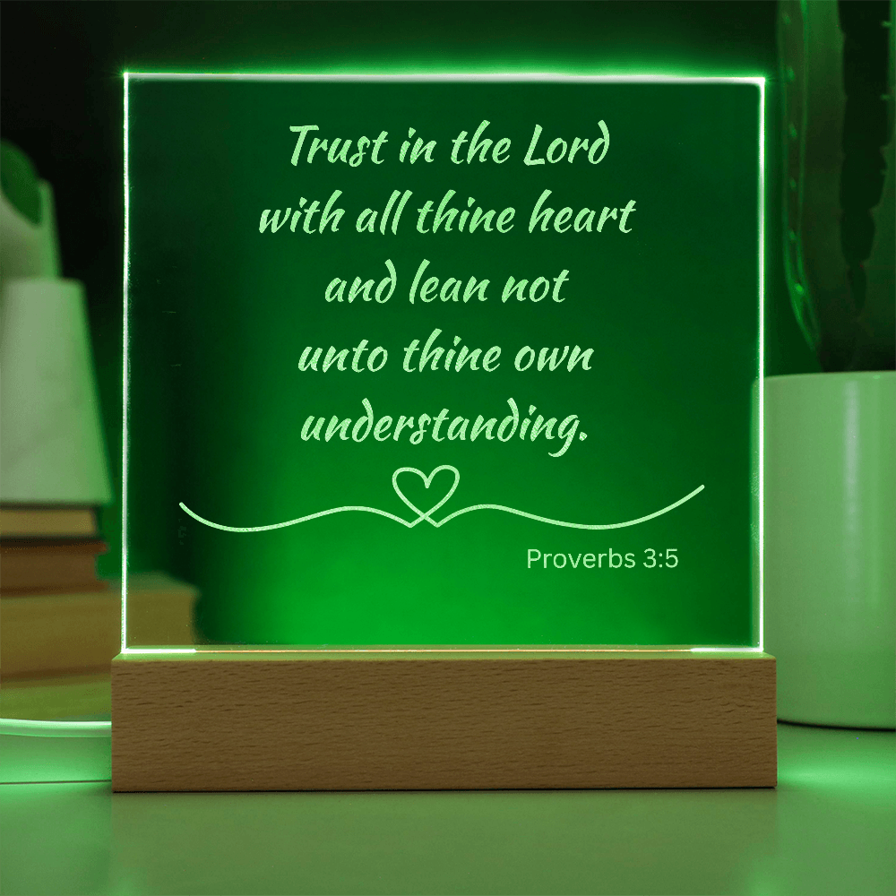 Engraved Acrylic Plaque or Nightlight: Trust in the Lord