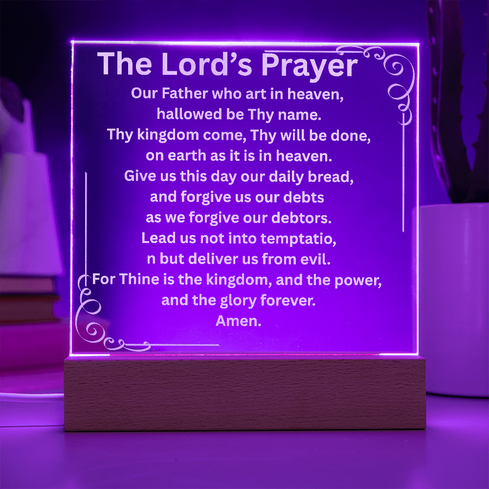 Engraved Acrylic Plaque or Nightlight: The Lord's Prayer