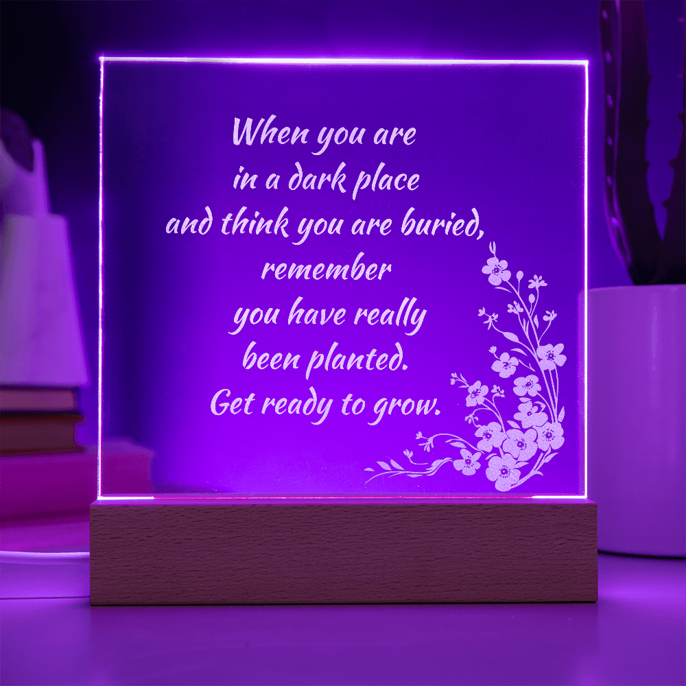Engraved Acrylic Plaque or Nightlight: When you are in a dark place