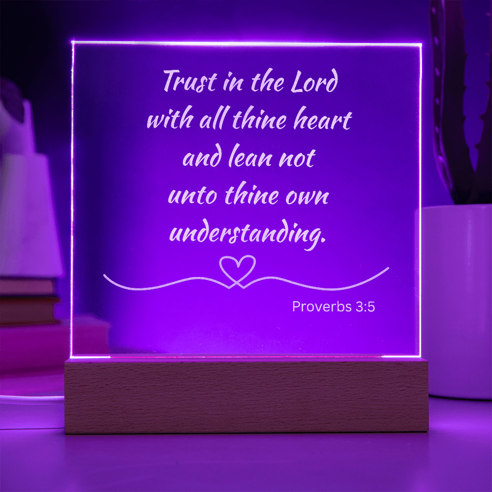 Engraved Acrylic Plaque or Nightlight: Trust in the Lord