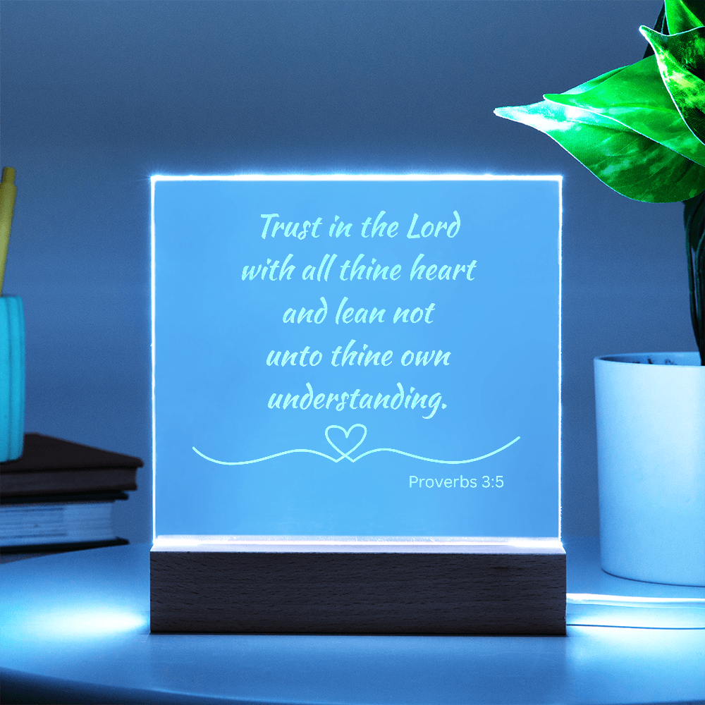 Engraved Acrylic Plaque or Nightlight: Trust in the Lord