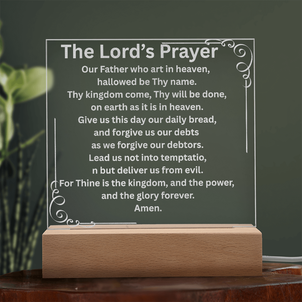 Engraved Acrylic Plaque or Nightlight: The Lord's Prayer