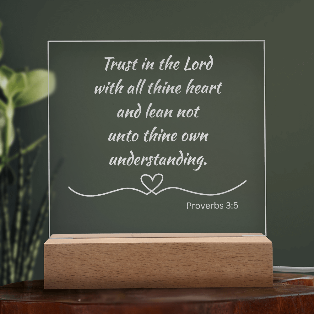 Engraved Acrylic Plaque or Nightlight: Trust in the Lord