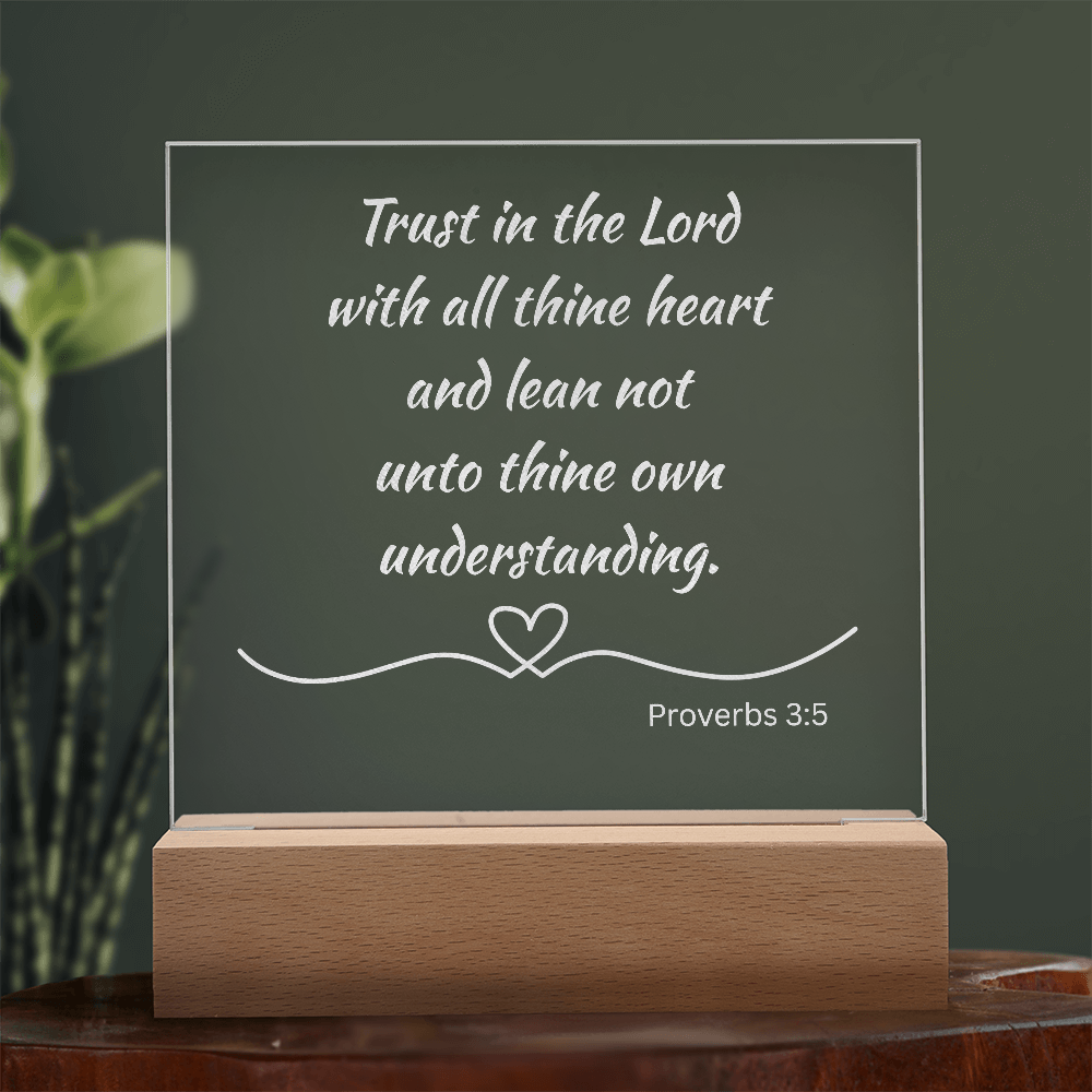 Engraved Acrylic Plaque or Nightlight: Trust in the Lord