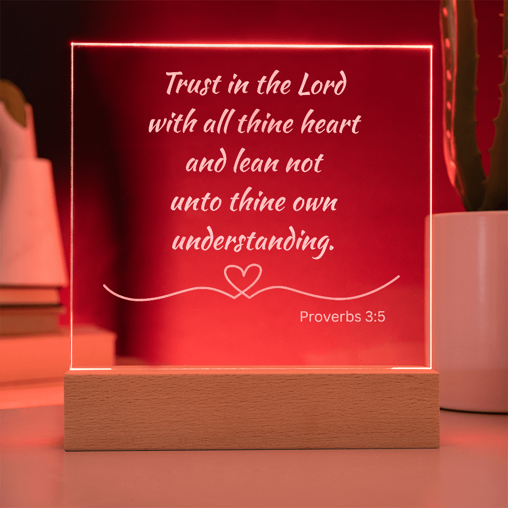 Engraved Acrylic Plaque or Nightlight: Trust in the Lord