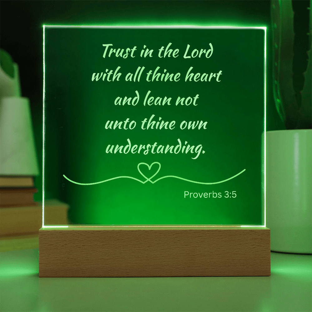 Engraved Acrylic Plaque or Nightlight: Trust in the Lord