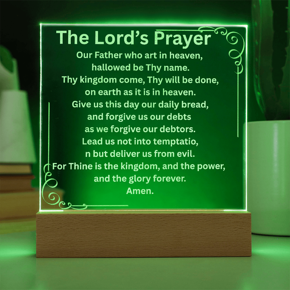 Engraved Acrylic Plaque or Nightlight: The Lord's Prayer
