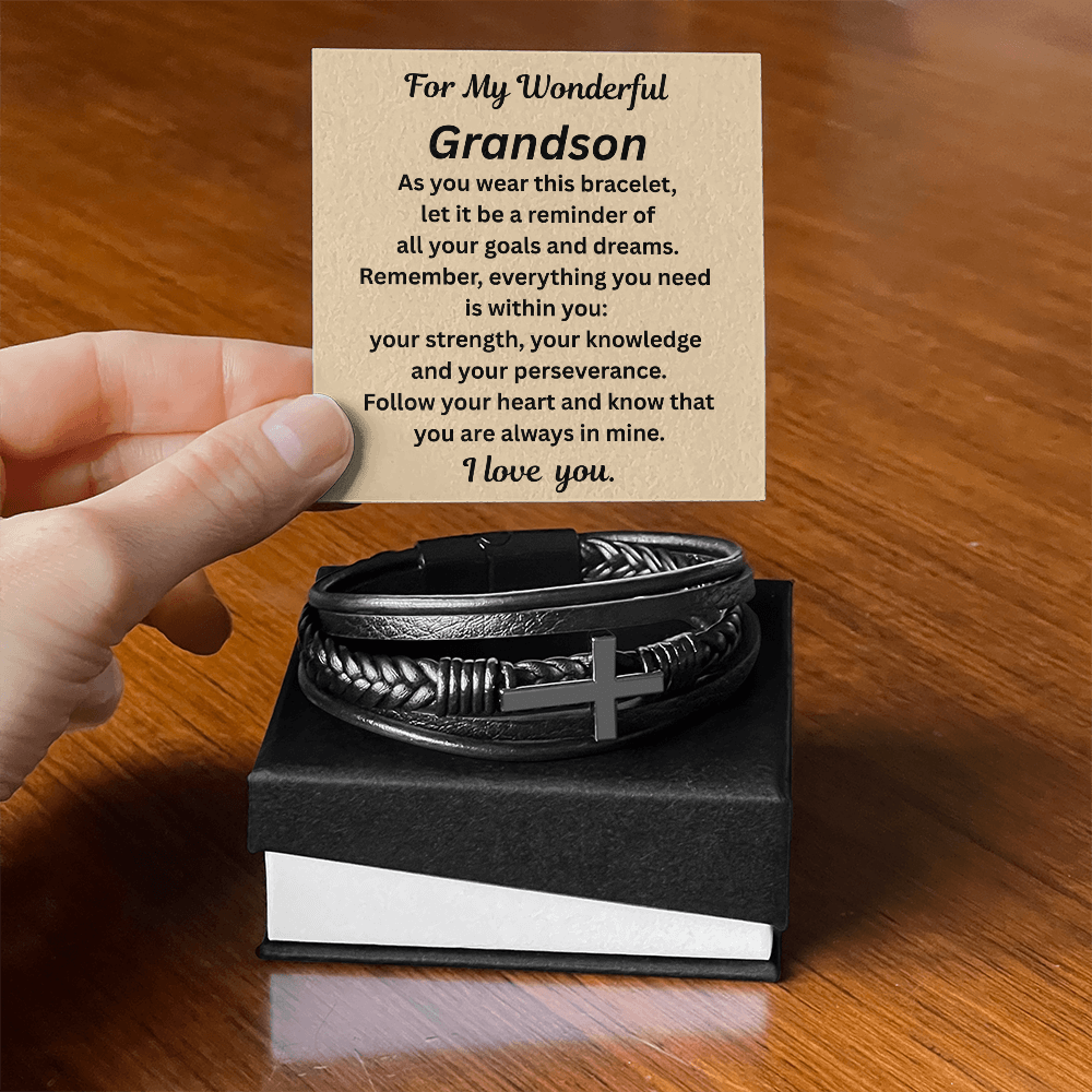 For My Wonderful Grandson Cross Bracelet