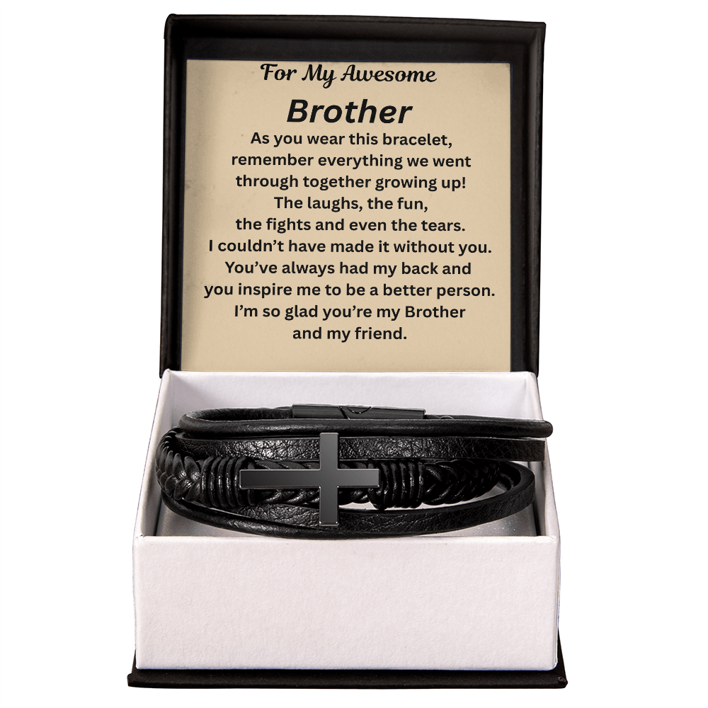 For My Awesome Brother Cross Bracelet