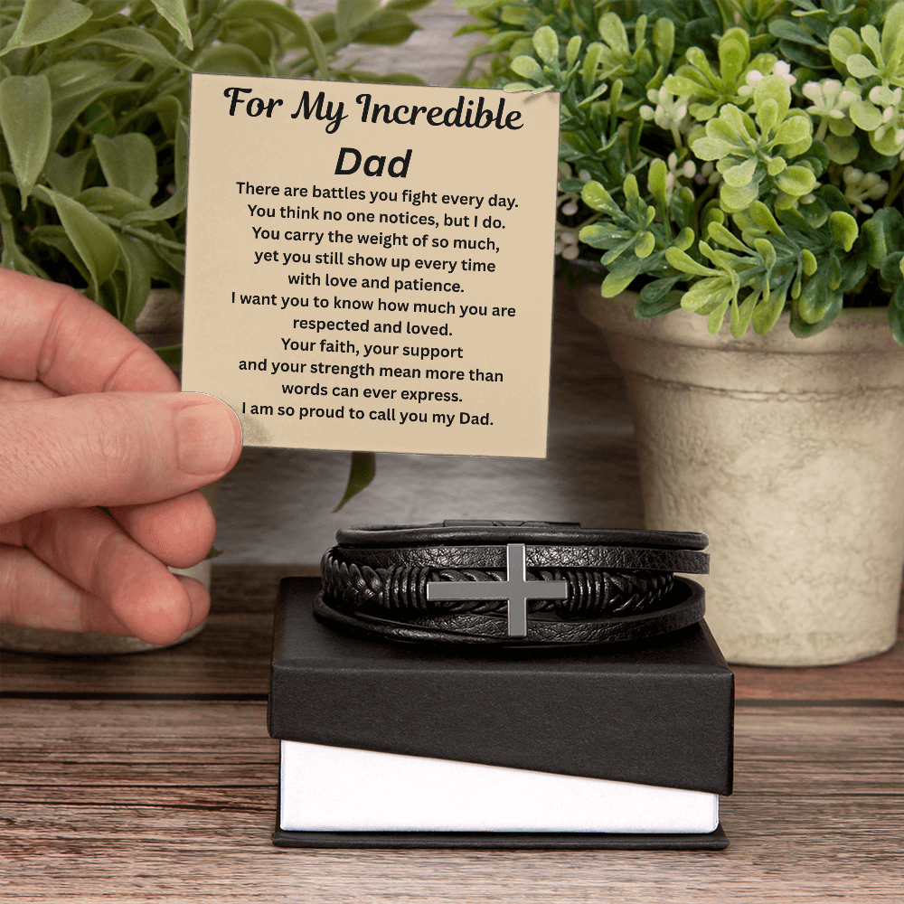 For My Incredible Dad Cross Bracelet