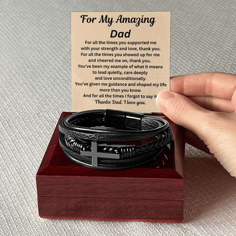 For My Amazing Dad Cross Bracelet