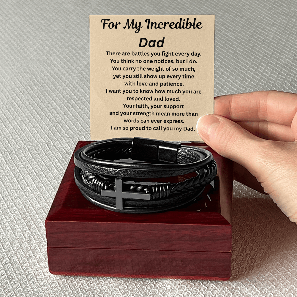 For My Incredible Dad Cross Bracelet