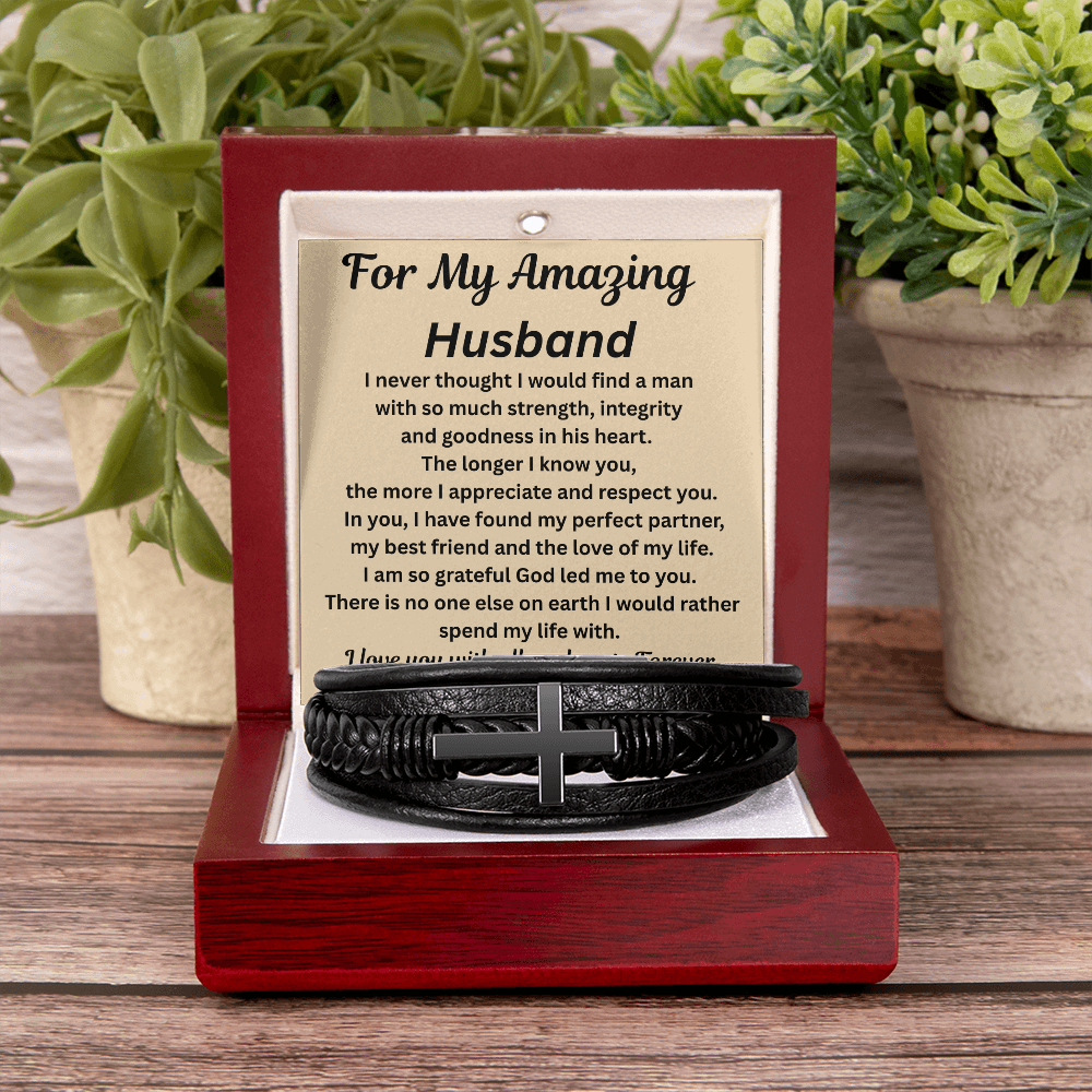 For My Amazing Husband Cross Bracelet
