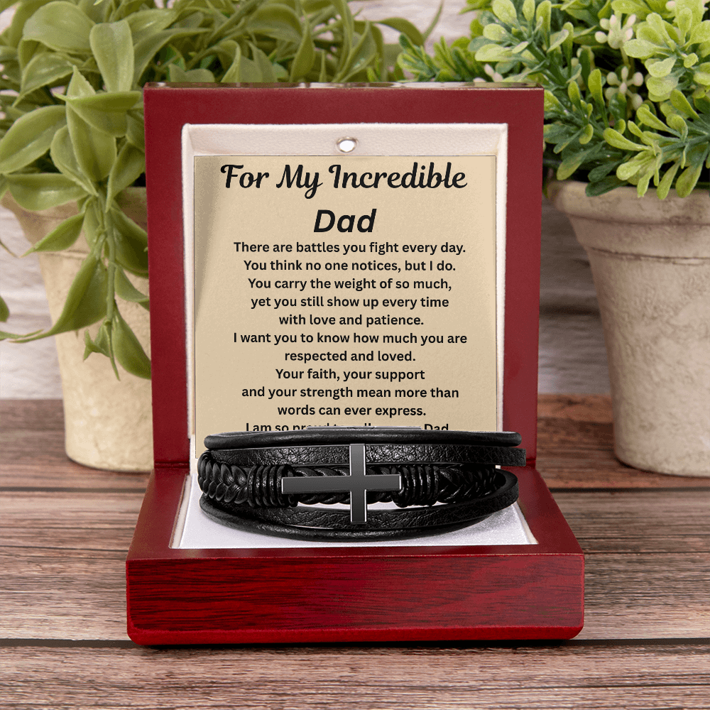 For My Incredible Dad Cross Bracelet