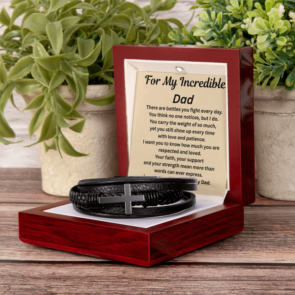 For My Incredible Dad Cross Bracelet