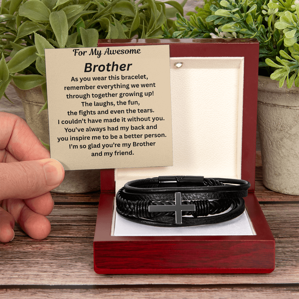 For My Awesome Brother Cross Bracelet
