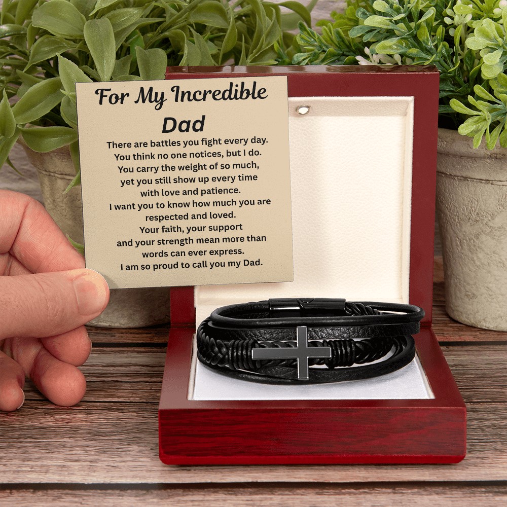 For My Incredible Dad Cross Bracelet