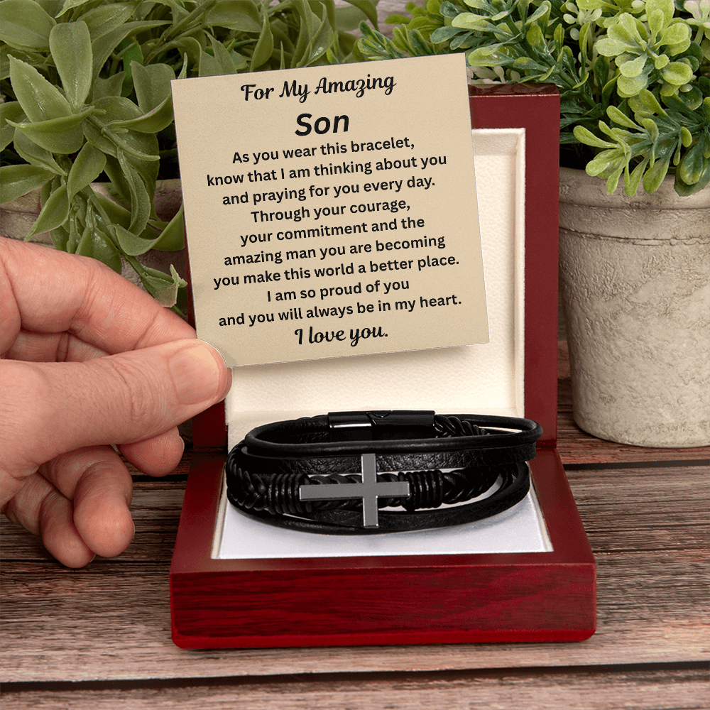For My Amazing Son Cross Bracelet