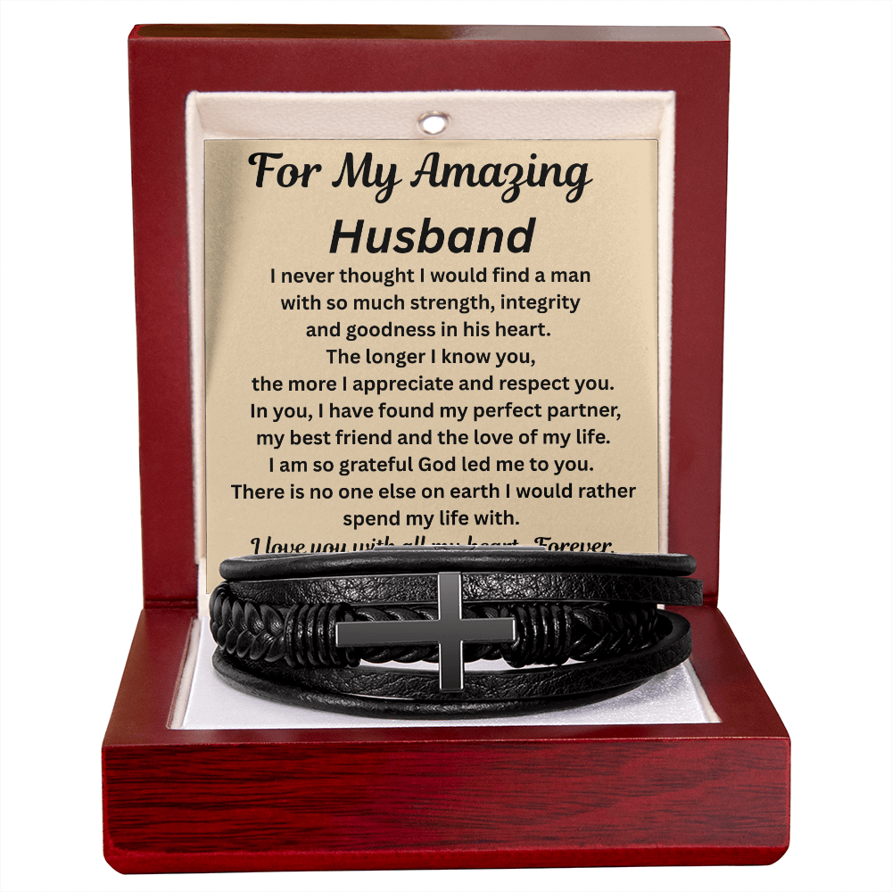 For My Amazing Husband Cross Bracelet