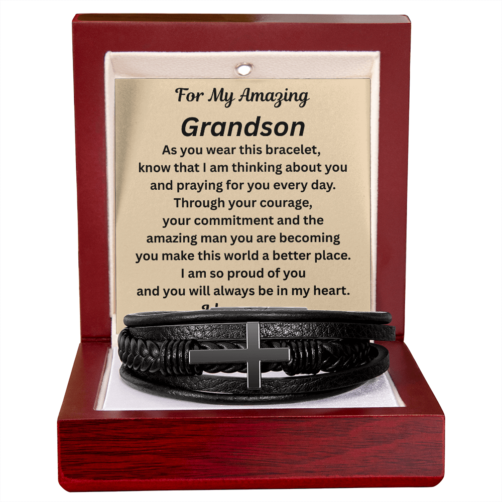 For My Amazing Grandson Cross Bracelet
