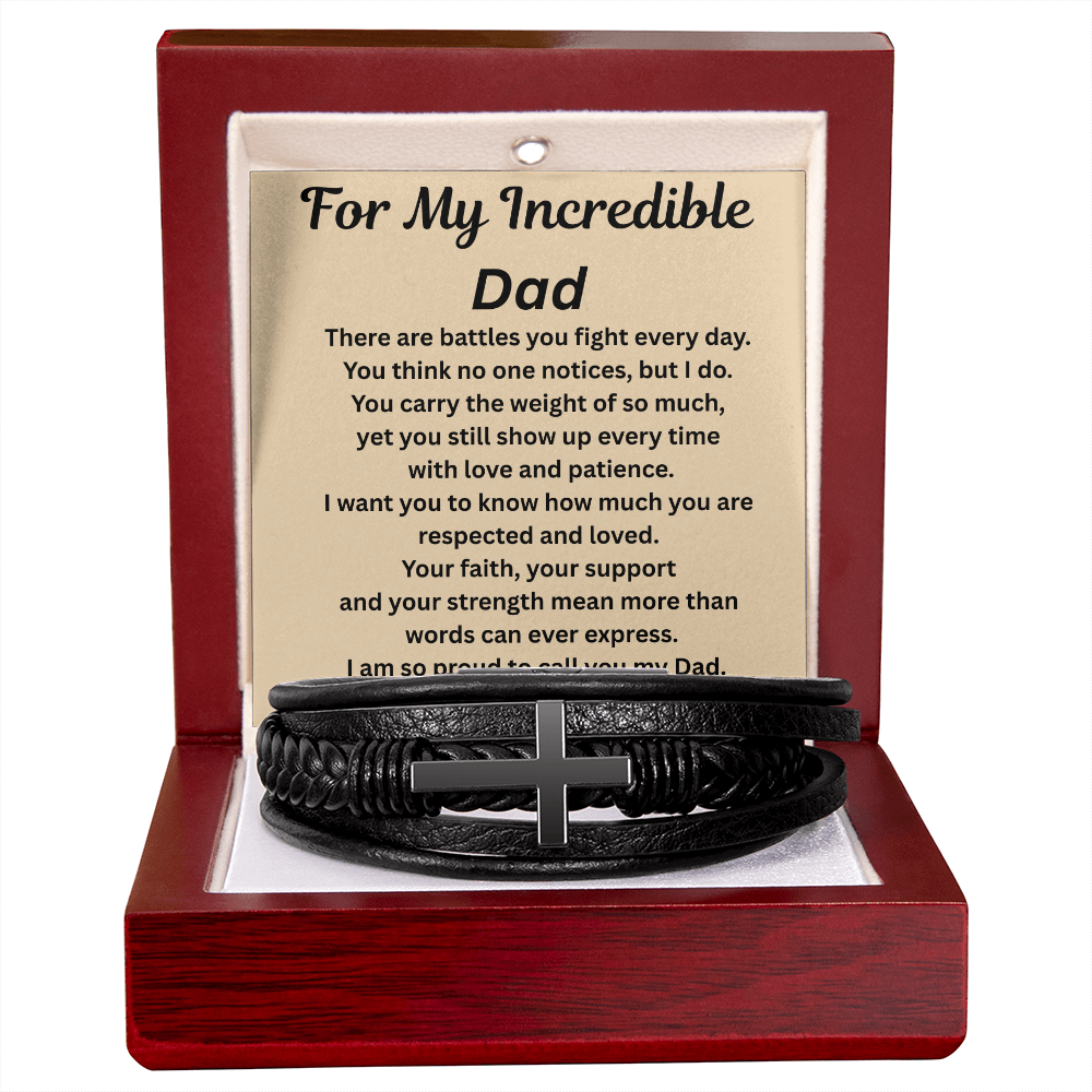 For My Incredible Dad Cross Bracelet