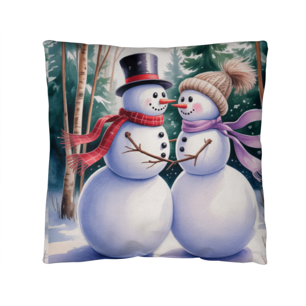 Mr and Mrs Snowman Pillow