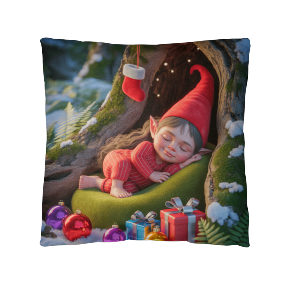 Sleeping Elf Brown Haired Girl Pillow