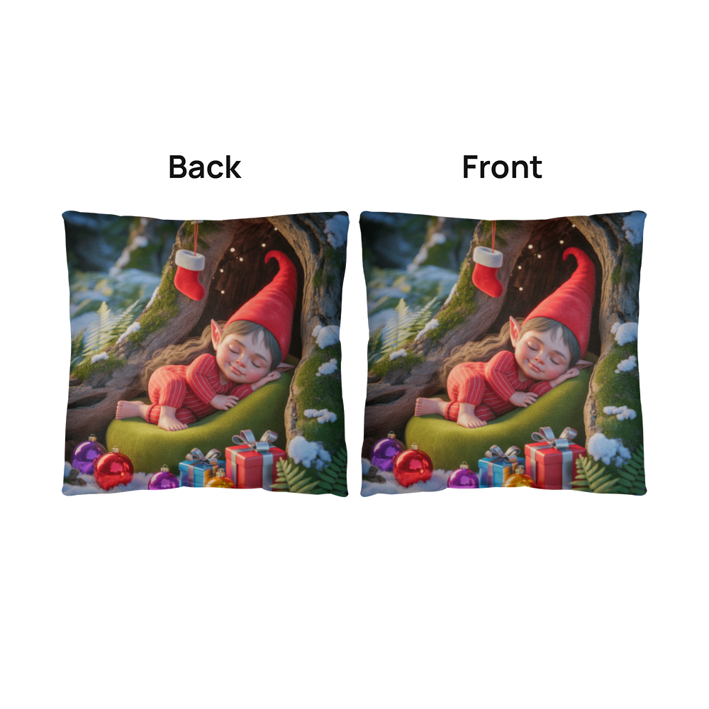 Sleeping Elf Brown Haired Girl Pillow