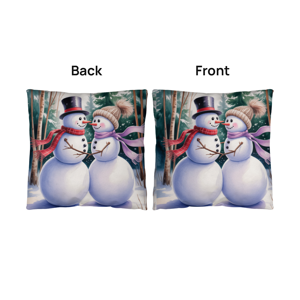 Mr and Mrs Snowman Pillow