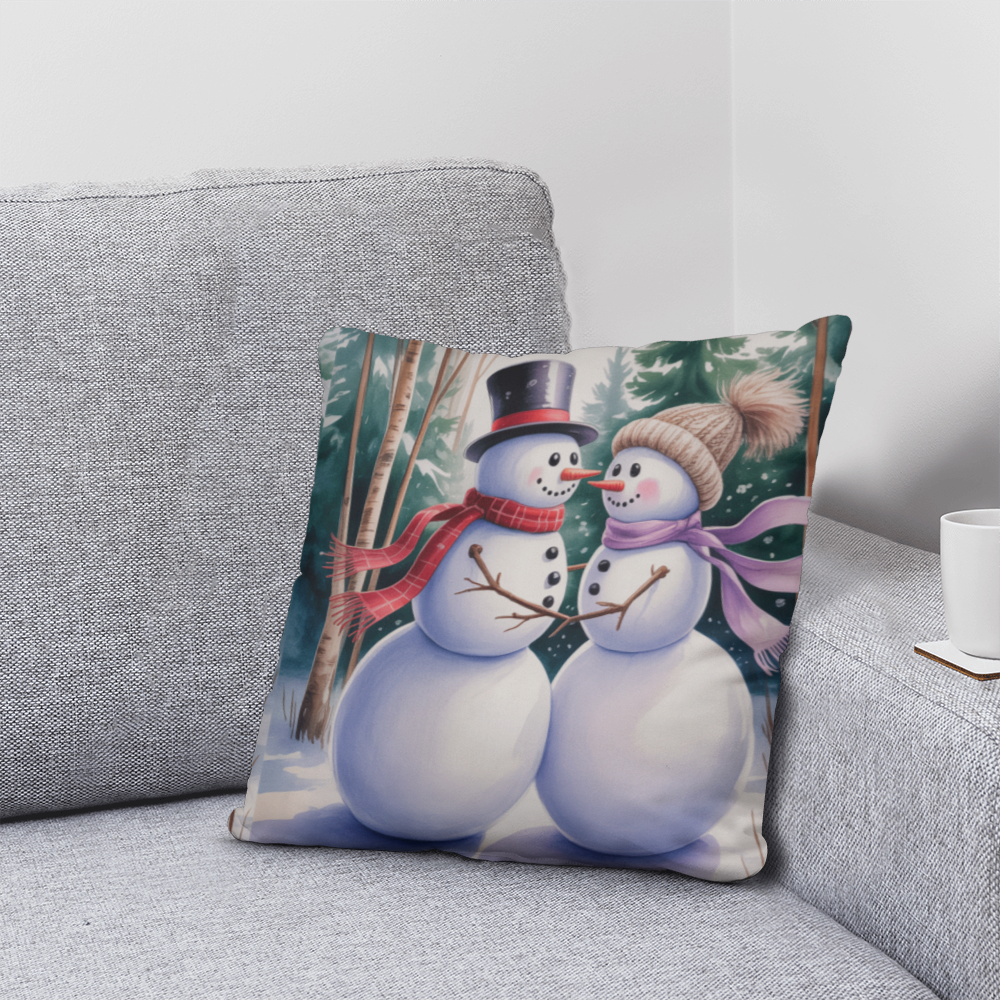 Mr and Mrs Snowman Pillow