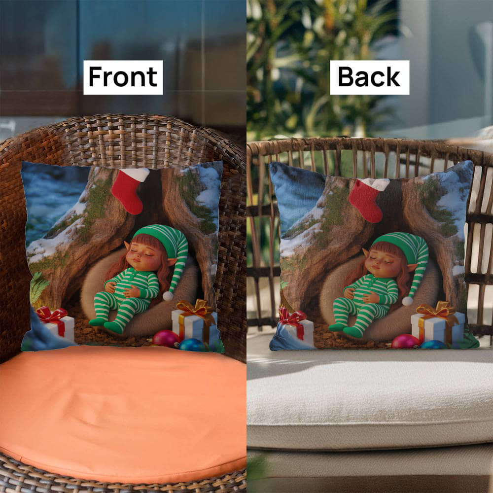 Sleeping Elf Brown Haired Girl Pillow