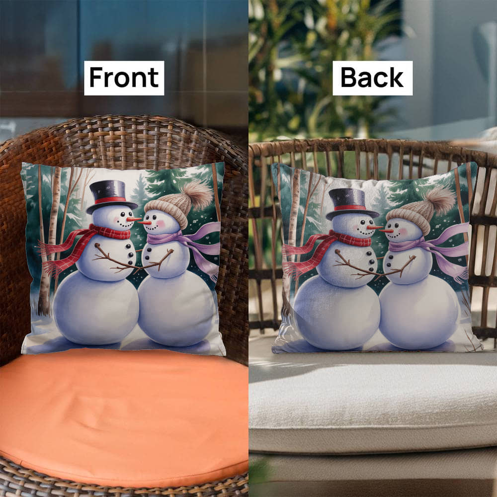 Mr and Mrs Snowman Pillow