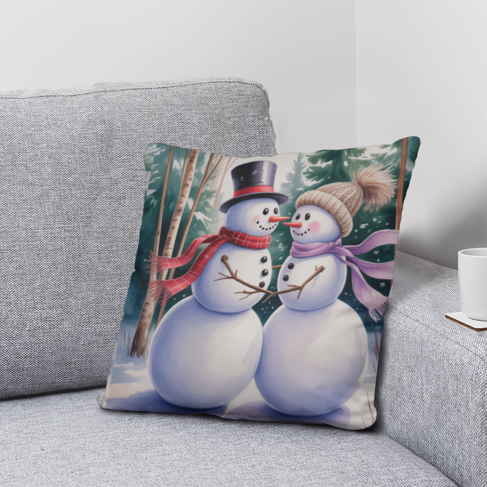 Mr and Mrs Snowman Pillow