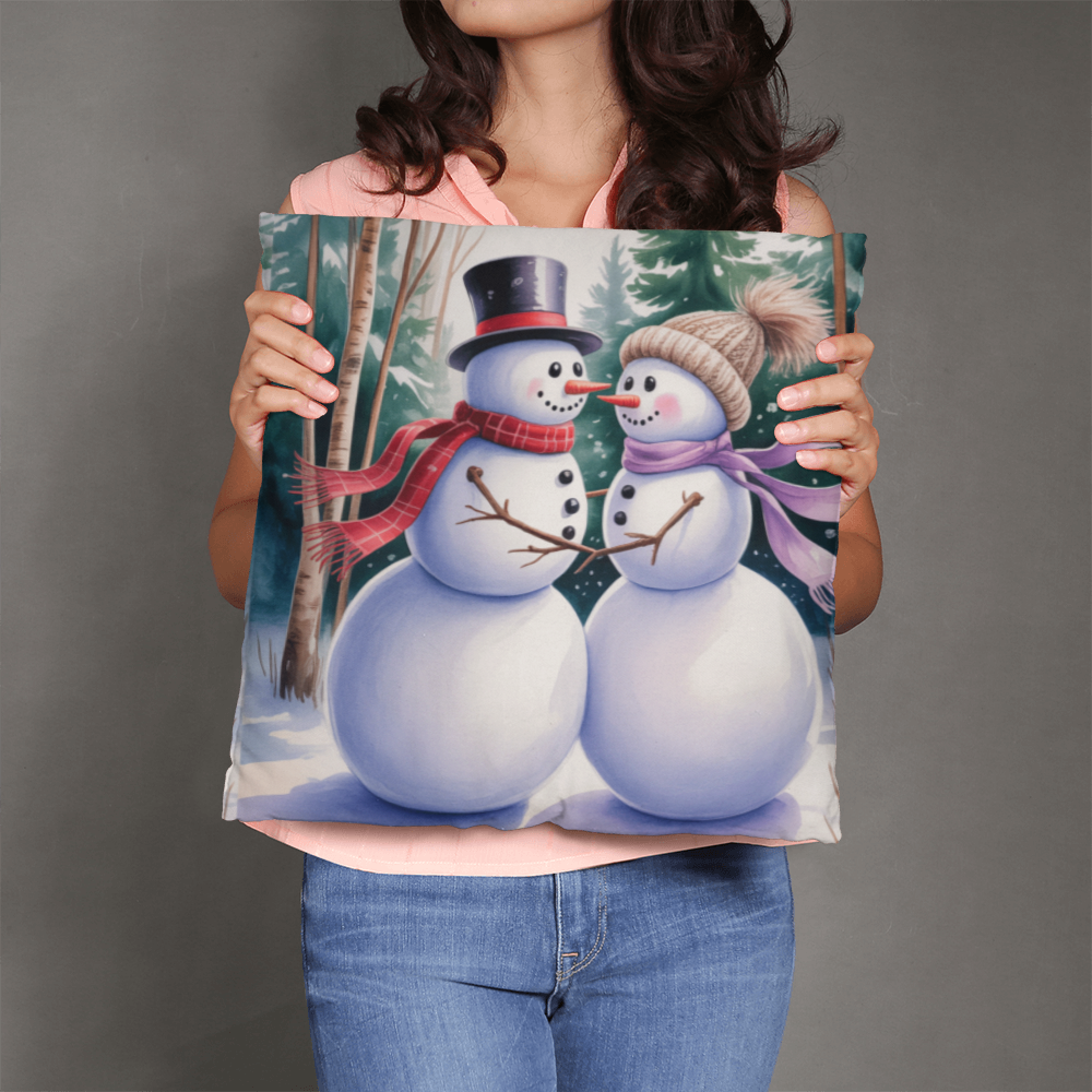 Mr and Mrs Snowman Pillow